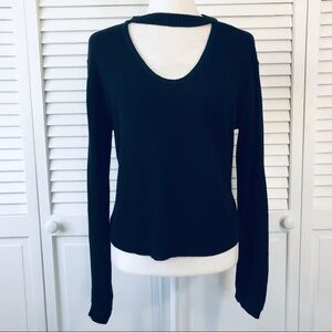3/$25 CLOSET SPACE Black Cut-Out Front Acrylic Sweater Size Large